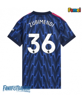 Arsenal Martin Zubimendi #36 Tricou Fotbal Replică 2025-26 Femei Deplasare